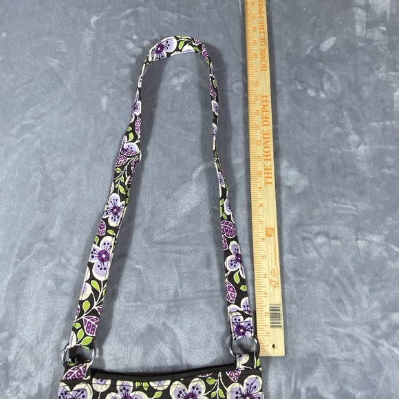 Vera Bradley Plum Petals Quilted Hipster Crossbody Bag Adjustable Strap Clean - Picture 11 of 12